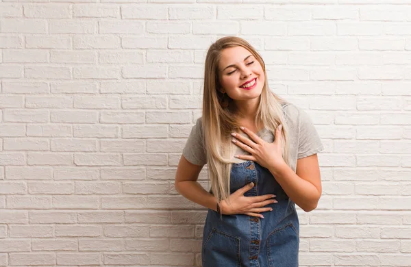 Mladý Ruský Hipster Žena Smích Baví — Stock fotografie