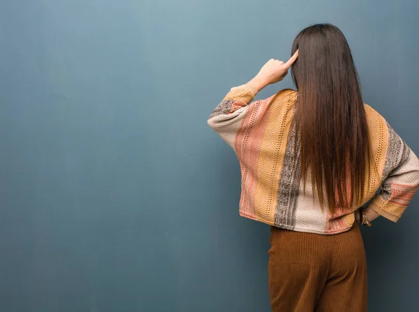 Young Hippie Woman Thinking Something — Stock Photo, Image