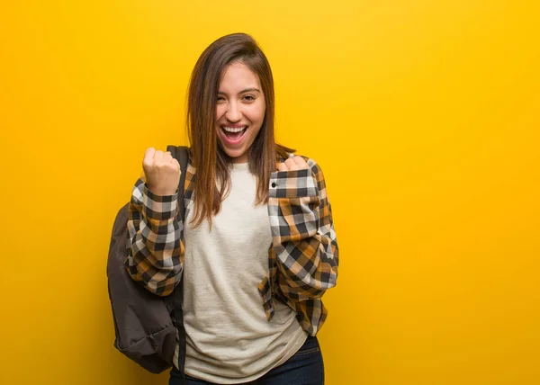 Junge Studentin Überrascht Und Schockiert — Stockfoto