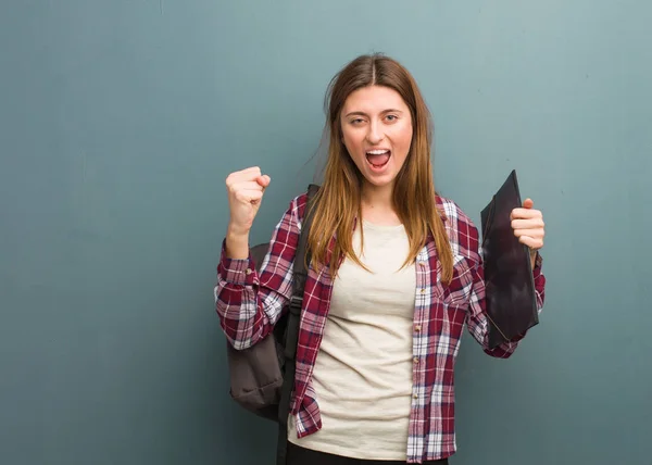 Young Student Russian Woman Screaming Very Angry Aggressive — ストック写真