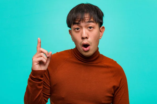 Young Chinese Man Having Great Idea Concept Creativity — Stock Photo, Image