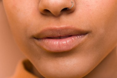 Siyah bir kadın ağız closeup