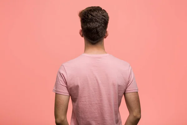 Young Cool Caucasian Man Looking Back — Stock Photo, Image