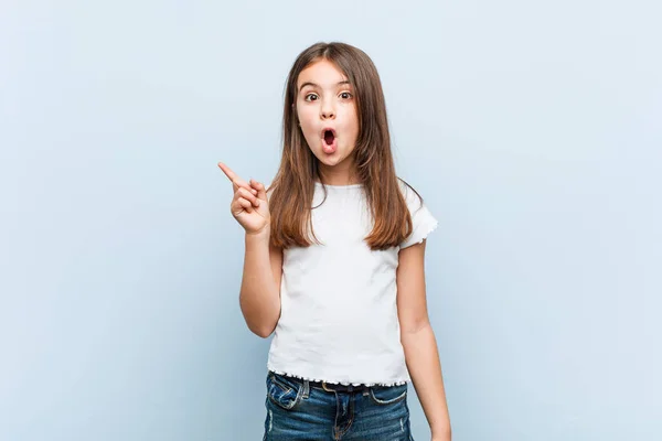 Cute Girl Pointing Side — Stock Photo, Image