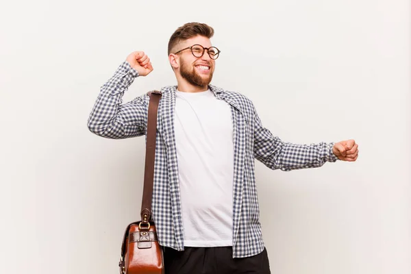 Joven Empresario Moderno Bailando Divirtiéndose —  Fotos de Stock