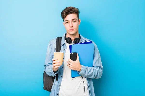 Teenager Kaukasischer Mann Bereit Zur Schule Gehen — Stockfoto