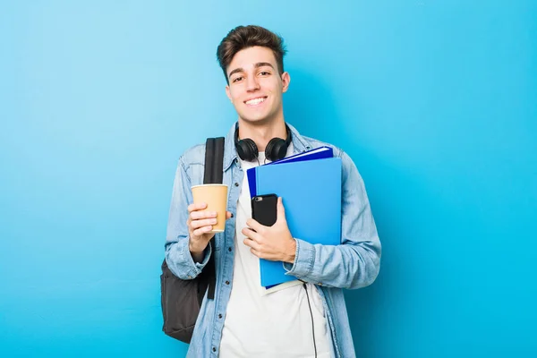 Teenager Kaukasischer Mann Bereit Zur Schule Gehen — Stockfoto