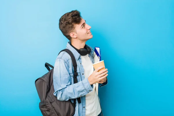 Adolescente Caucásico Hombre Listo Para Escuela — Foto de Stock