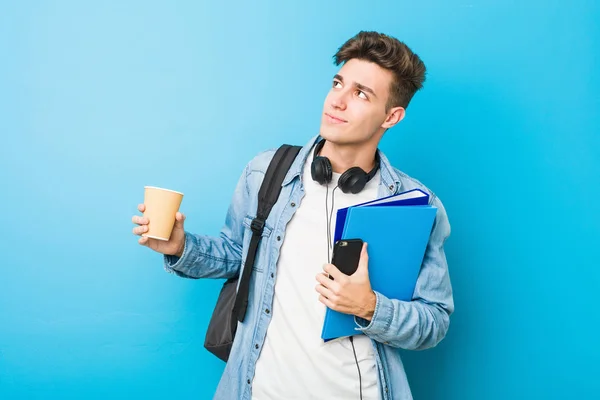 Adolescente Caucásico Hombre Listo Para Escuela — Foto de Stock