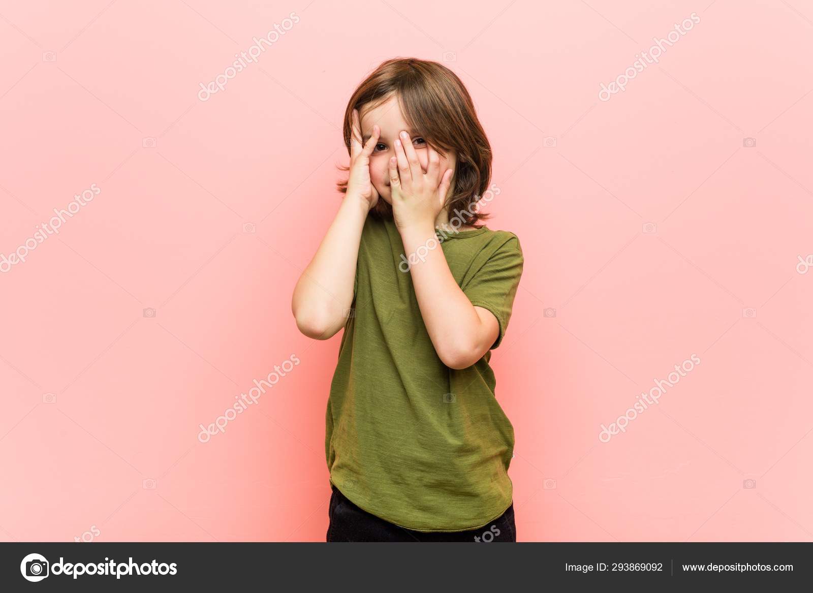 Little Boy Blink Fingers Frightened Nervous Royalty Free Photo Stock Image By C Asierromerocarballo