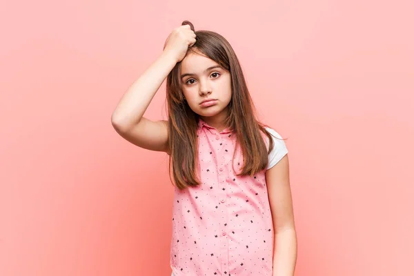 Cute Little Girl Being Shocked Has Remembered Important Meeting — Stock Photo, Image