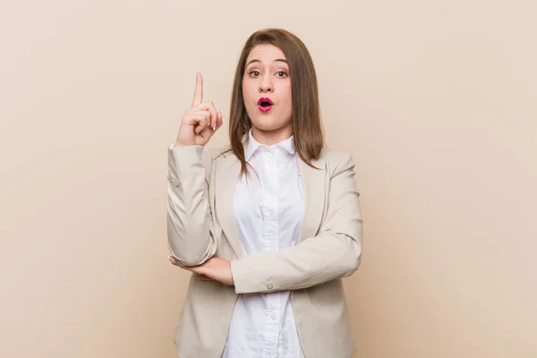 Young Business Woman Having Some Great Idea Concept Creativity — Stock Photo, Image