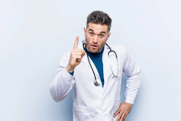 Young Handsome Doctor Man Having Idea Inspiration Concept — Stock Photo, Image