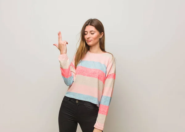 Young Russian Girl Doing Suicide Gesture — Stock Photo, Image