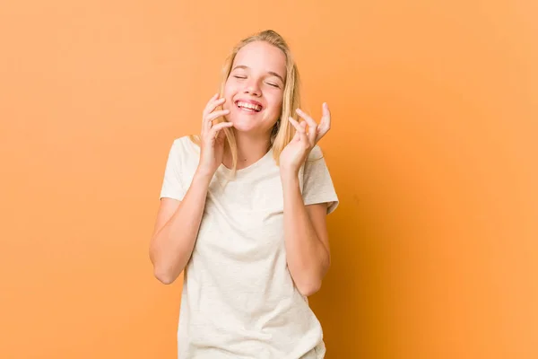 Linda Natural Adolescente Mujer Alegre Riendo Mucho Concepto Felicidad —  Fotos de Stock