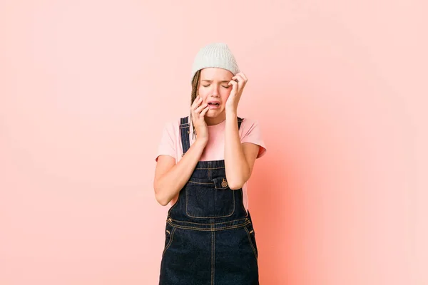 Hispter Adolescente Mulher Chorando Chorando Desconsoladamente — Fotografia de Stock