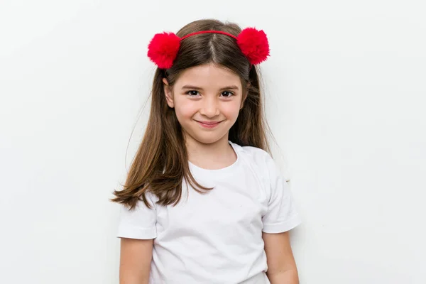 Little Caucasian Girl Costume Accessories Having Fun — Stock Photo, Image