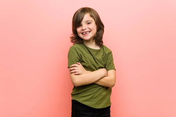 Malý Chlapec Směje Baví — Stock fotografie