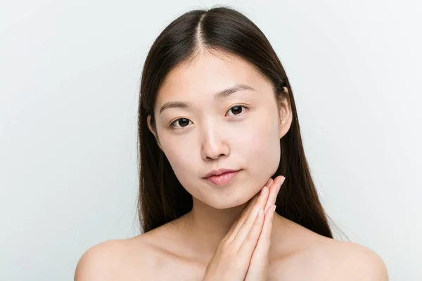 Närbild Ung Vacker Och Naturlig Asiatisk Kvinna — Stockfoto