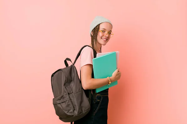Cute Caucasian Teenager Hipster Student — Stock Photo, Image