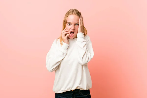 Young Blonde Teenager Woman Whining Crying Disconsolately — Stock Photo, Image