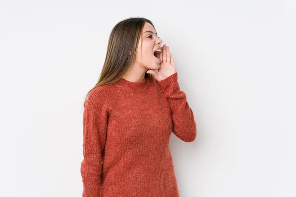 Joven Mujer Caucásica Posando Aislada — Foto de Stock