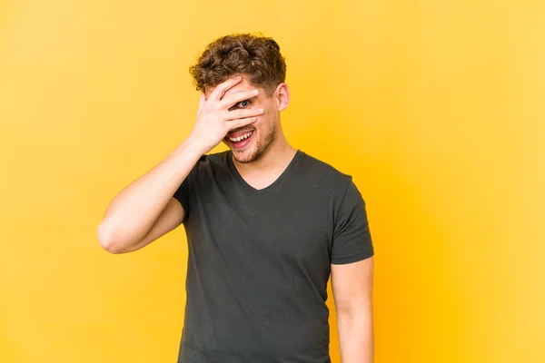 Blink Camera Fingers Embarrassed Covering Face — Stock Photo, Image
