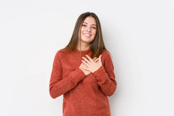 Joven Mujer Caucásica Posando Aislada — Foto de Stock