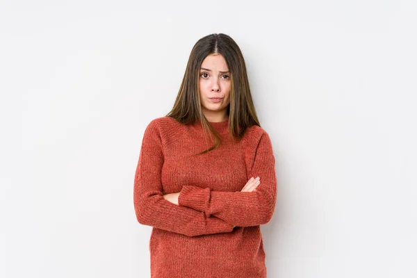 Young Caucasian Woman Posing Isolated — Stock Photo, Image