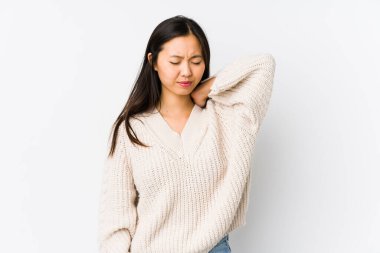 Genç Çinli kadın, sabit yaşam tarzından dolayı boyun ağrısını izole etti..