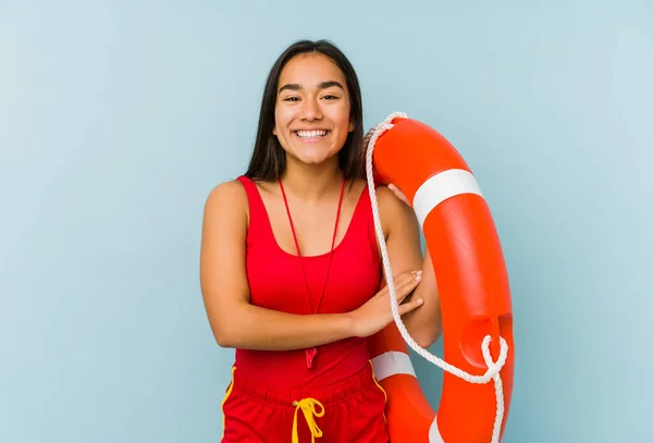 Ung Asiatisk Livräddare Kvinna Isolerad Skrattar Och Har Kul — Stockfoto