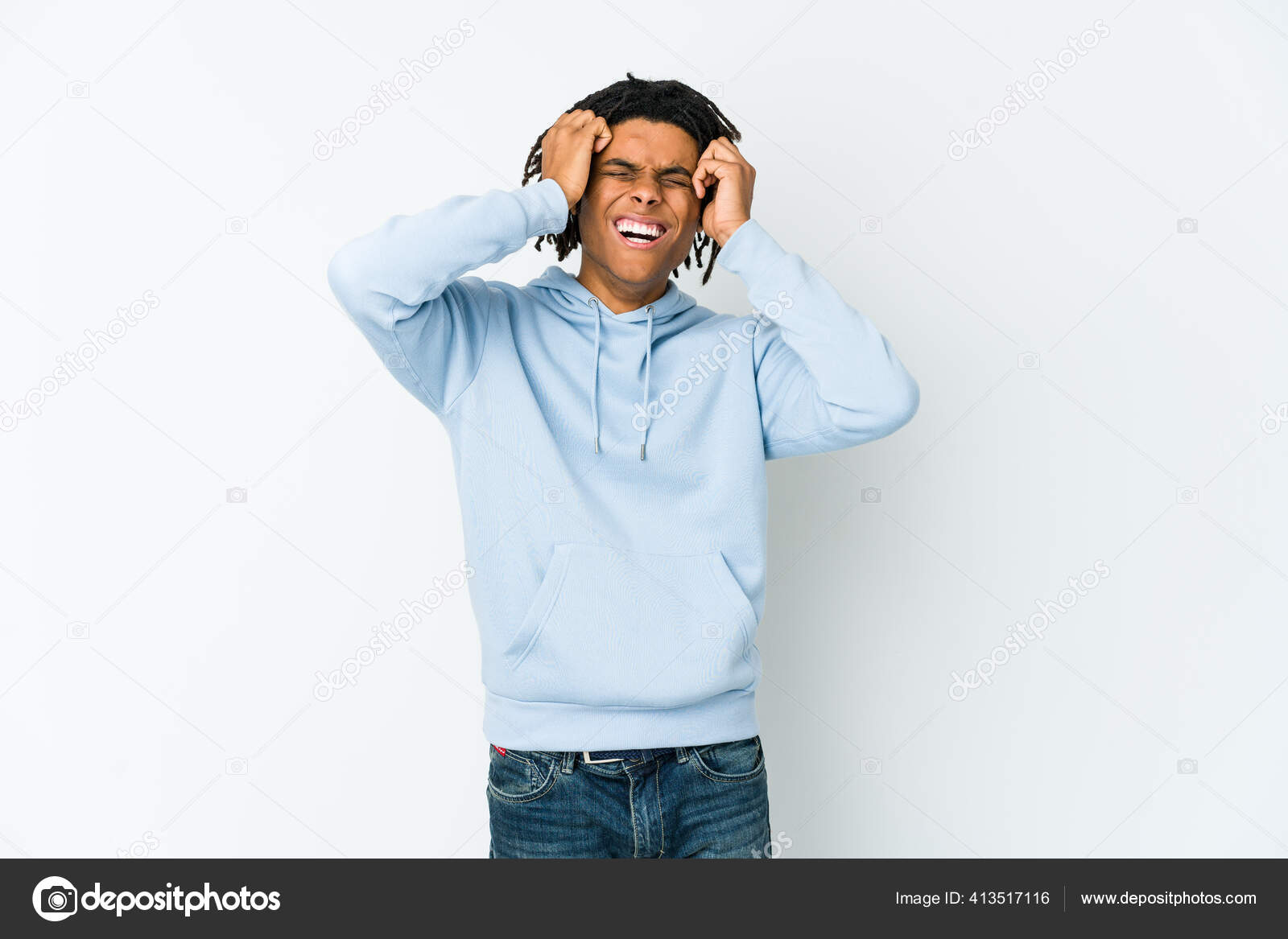 Young African American Rasta Man Crying Unhappy Something Agony ...