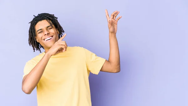 Young African American Rasta Man Dancing Having Fun — Stock Photo, Image