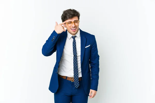 Young Business Cool Man Showing Disappointment Gesture Forefinger — Stock Photo, Image