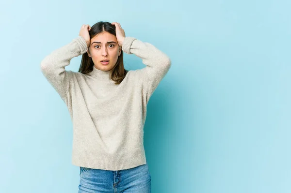 Jeune Femme Caucasienne Étant Choquée Elle Est Souvenue Une Réunion — Photo