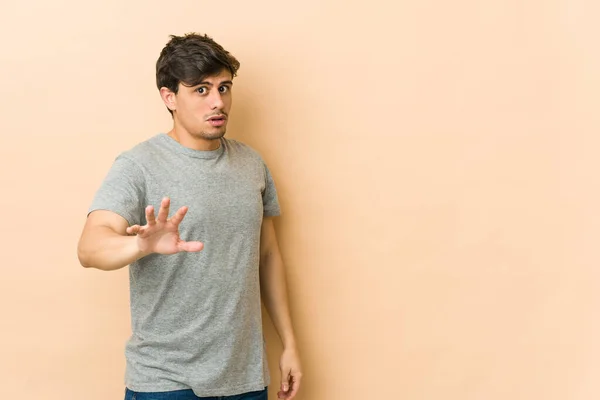 Young Cool Man Being Shocked Due Imminent Danger — Stock Photo, Image