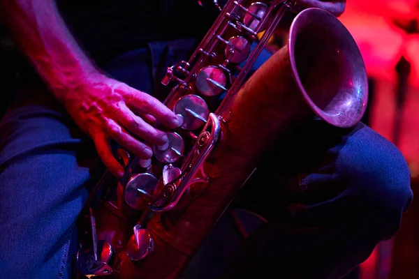 Saxophone at a jazz live concert at a club