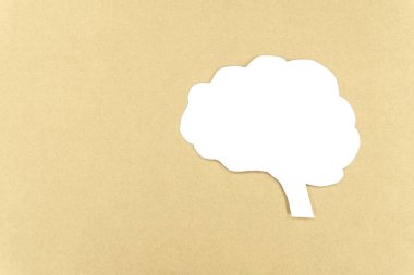 Dünya Akıl Sağlığı Günü konsepti. Kağıt beyni kopyalama alanı ile kes