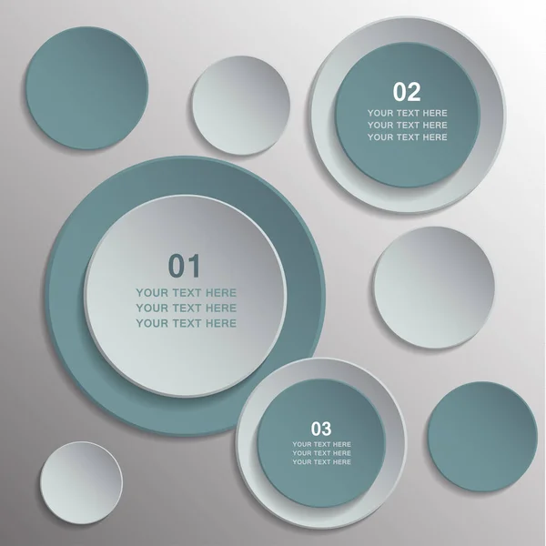 Modern Infographic Design Bright Colored Circles Gray Background Vector Illustration — Stock Vector