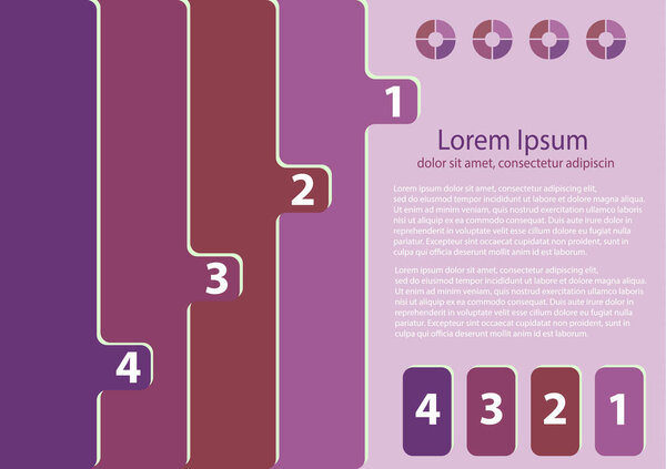 Цветные закладки, символы и текстовые поля. Концептуальное меню с 4 вариантами. Яркий цветовой узор инфографического дизайна
.