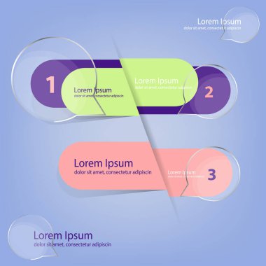 Sunum, eğitim, web tasarımı, broşürler ve broşürler için iş bilgileri şablonu. Parlak renkli afişler. Vektör illüstrasyonu.