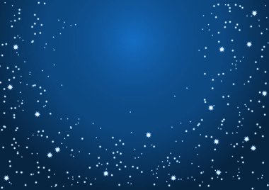 Parlak yıldızları ve gezegenleri olan karanlık bir gece göğü. Vektör illüstrasyonu