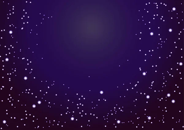 반짝이는 행성들로 이루어진 어두운 밤하늘 일러스트 — 스톡 벡터