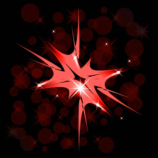 Творческая Концепция Изолированной Звезды Эффектом Свечения Сверкает Черном Фоне Знамя — стоковый вектор