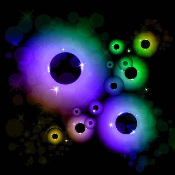 Vektor Illustration Ljusa Färg Cirklar Och Ringar Med Höjdpunkter Och — Stock vektor