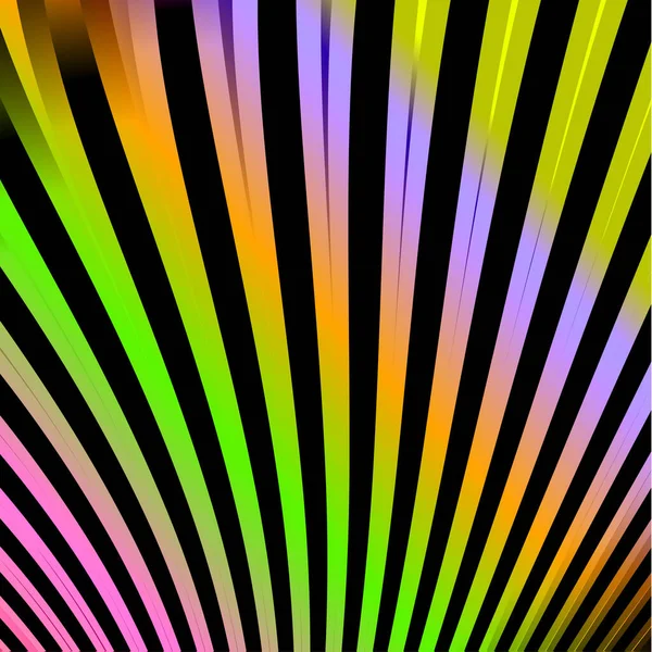 Разноцветные Неоновые Линии Черном Фоне Векторная Иллюстрация — стоковый вектор