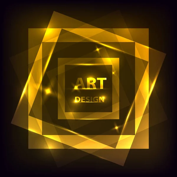 Abstract Neon Gloeiend Ontwerp Een Donkere Achtergrond Vierkante Frames Met — Stockvector