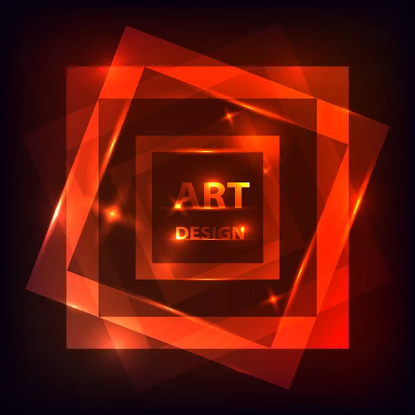 Abstract Neon Gloeiend Ontwerp Een Donkere Achtergrond Vierkante Frames Met — Stockvector