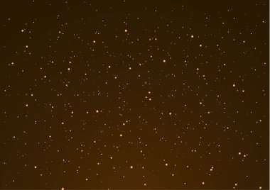 Fantastik gece yıldızlı gökyüzü. Parlak ışıklarla, dağınık parçacıklarla ve parlayan yıldızlarla dolu renkli bir arkaplan. Yaratıcı tasarım. Vektör illüstrasyonu.