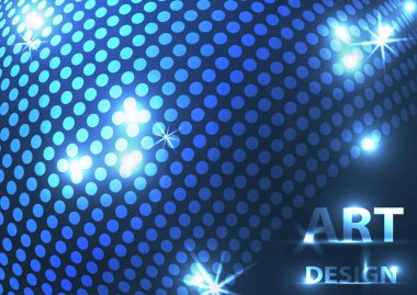 Parlak parlak bir arka plan. Işık kıvılcımlarıyla küçük renkli çemberlerden yapılmış şekiller. Vektör illüstrasyonu